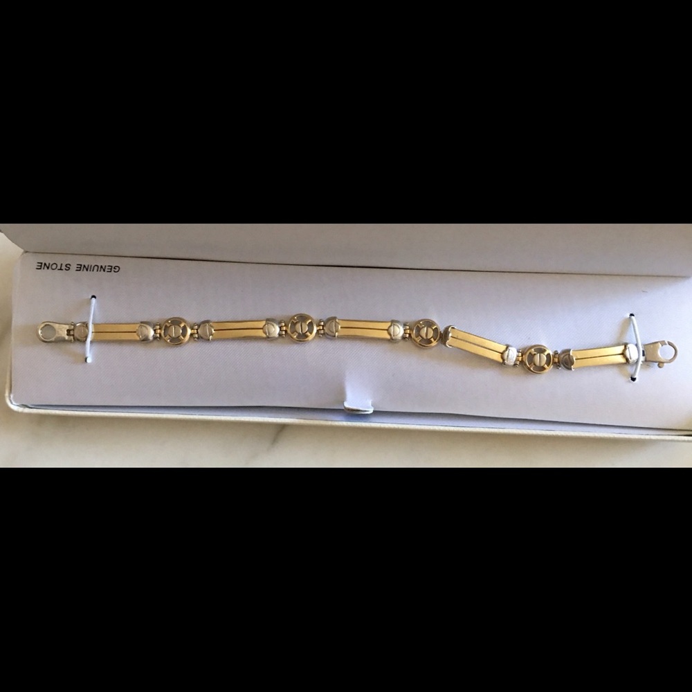 Vintage Fashion bracelet, 14k white & yellow gold - Picture 11 of 13